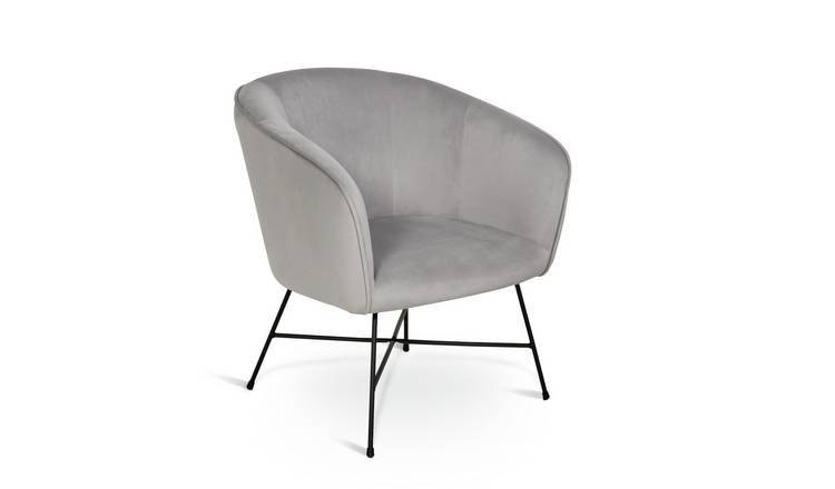 Buy Habitat Jax Velvet Accent Chair - Silver | Armchairs and chairs | Argos