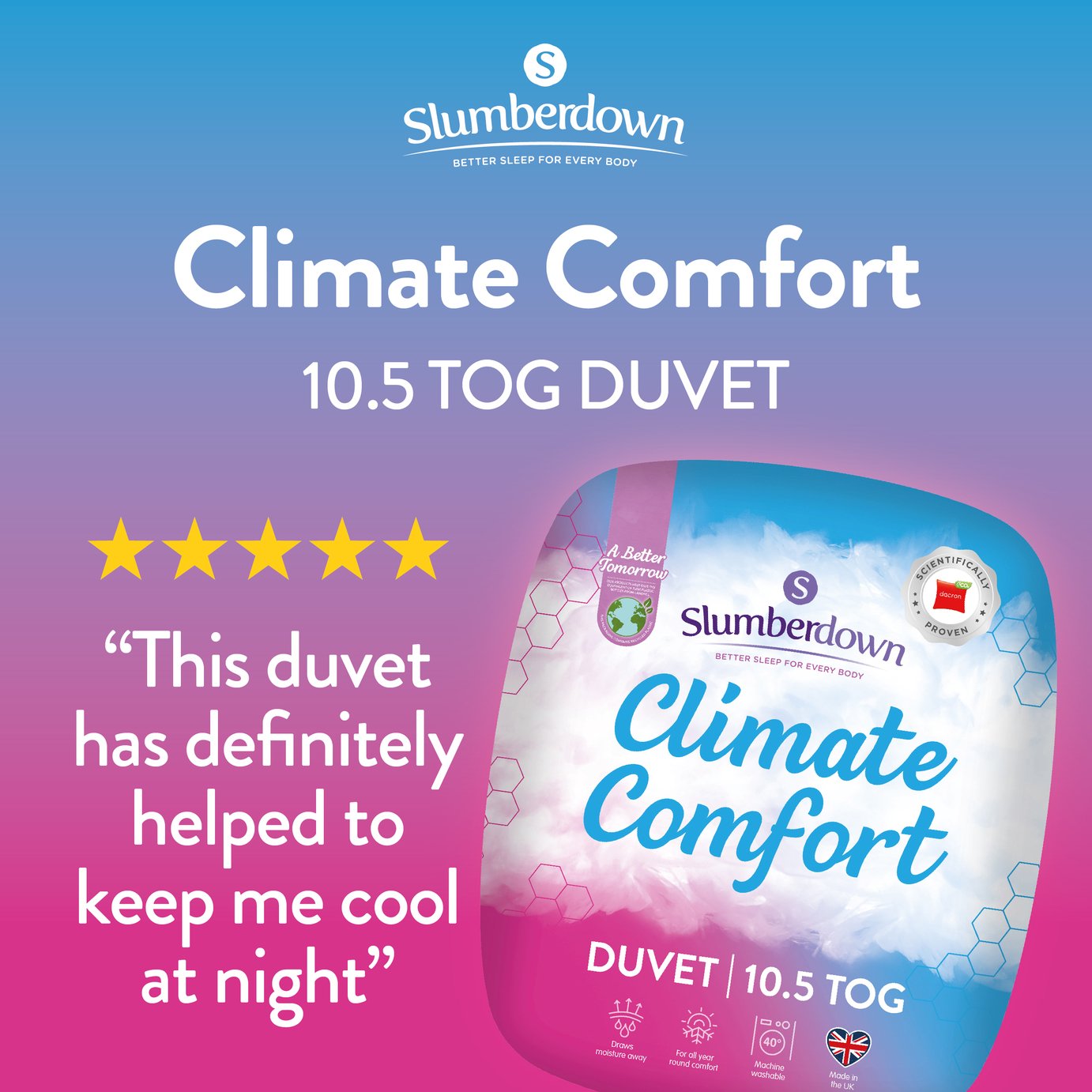 Slumberdown Climate Comfort 10.5 Tog Duvet Review