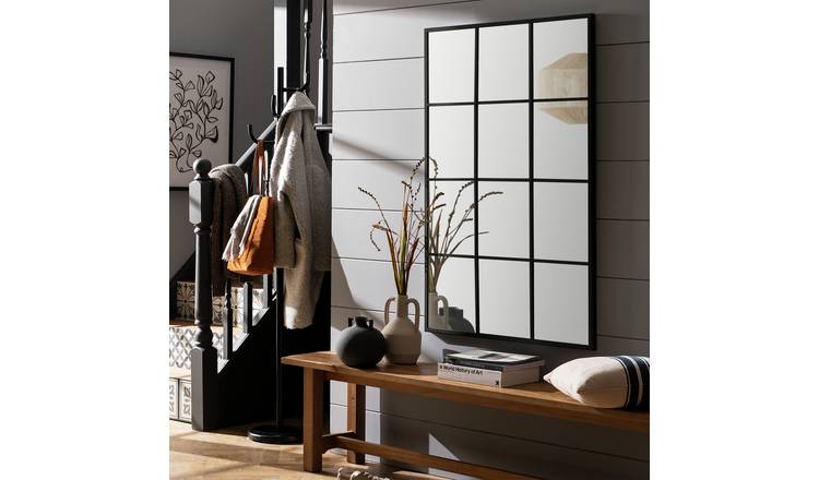 Habitat Black Window Wall Mirror - 120x80cm