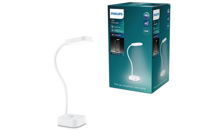 Philips Rock 39cm LED Portable Touch Desk Lamp - White