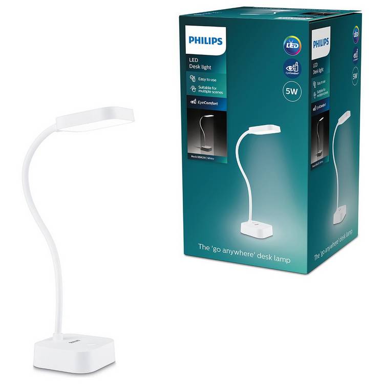 Philips Rock 39cm LED Portable Touch Desk Lamp - White 0