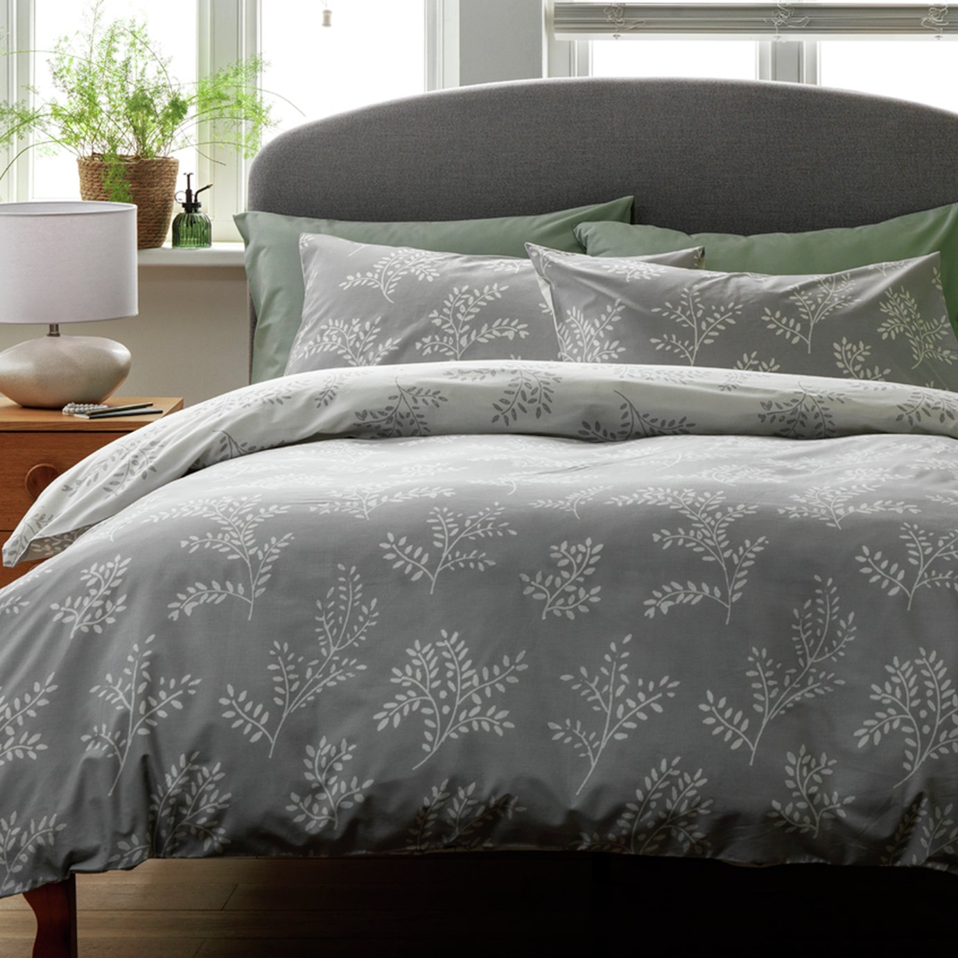 Habitat Floral Trail Grey Bedding Set - Double