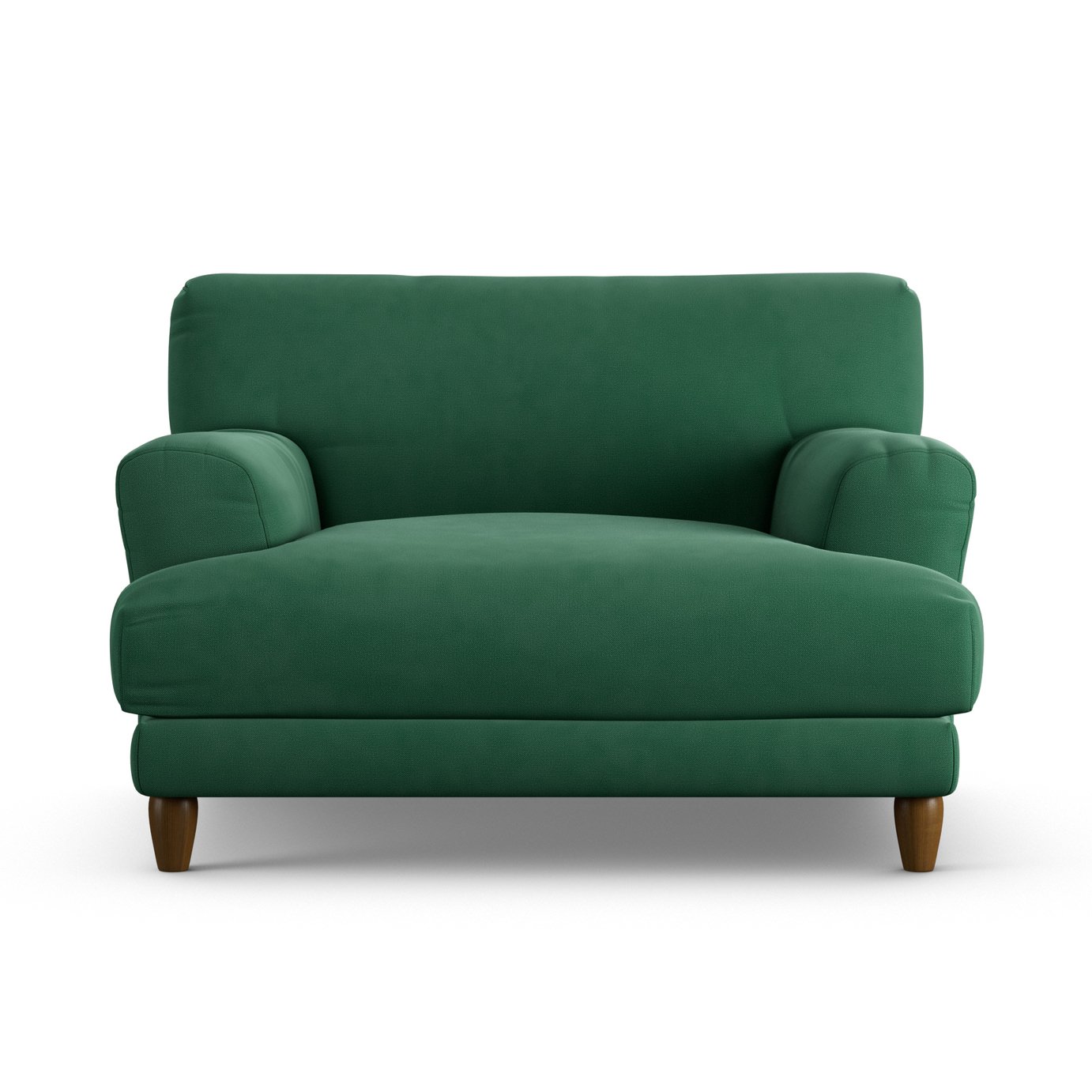 Habitat Askem Fabric Cuddle Chair - Green - Dark Leg