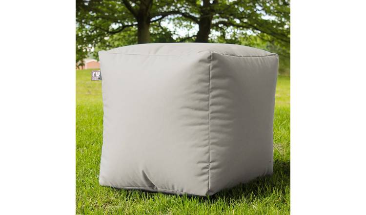 rucomfy Indoor Outdoor Cube Bean Bag - Light Grey