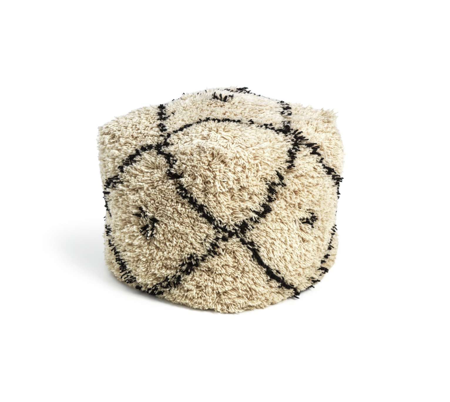 Kaikoo Gentry Wool Pouffe - White