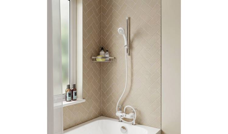 Croydex 3 Piece Bathroom Shower Set - White