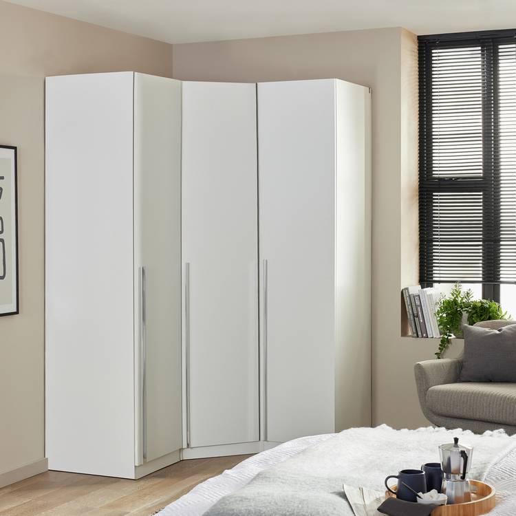 Habitat Munich Corner 3 Door Wardrobe - White 0