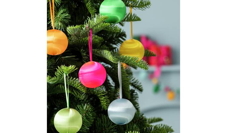 Habitat Pack Of 6 Christmas Baubles - Multicoloured