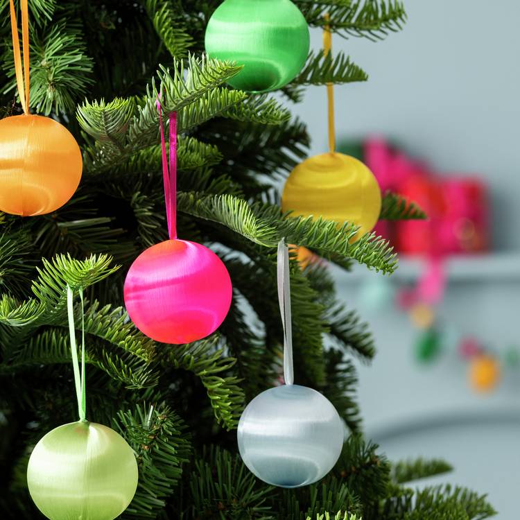 Habitat Pack Of 6 Christmas Baubles - Multicoloured 0