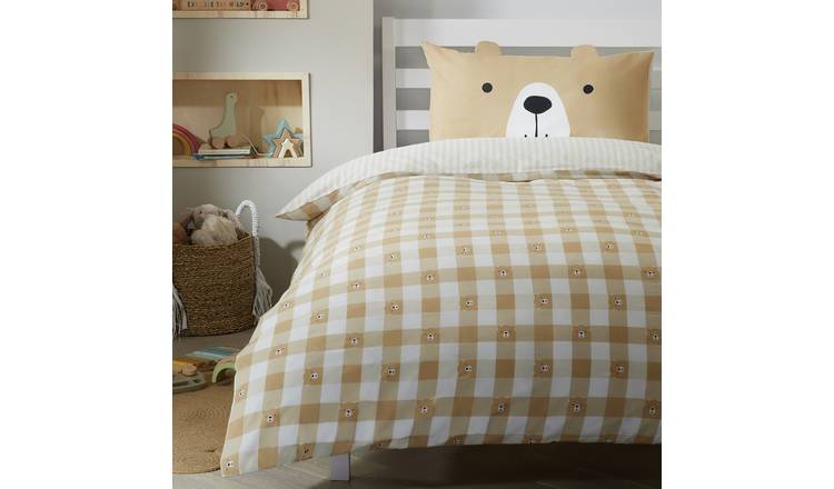Argos Home Bear Gingham Kids Bedding Set - Single