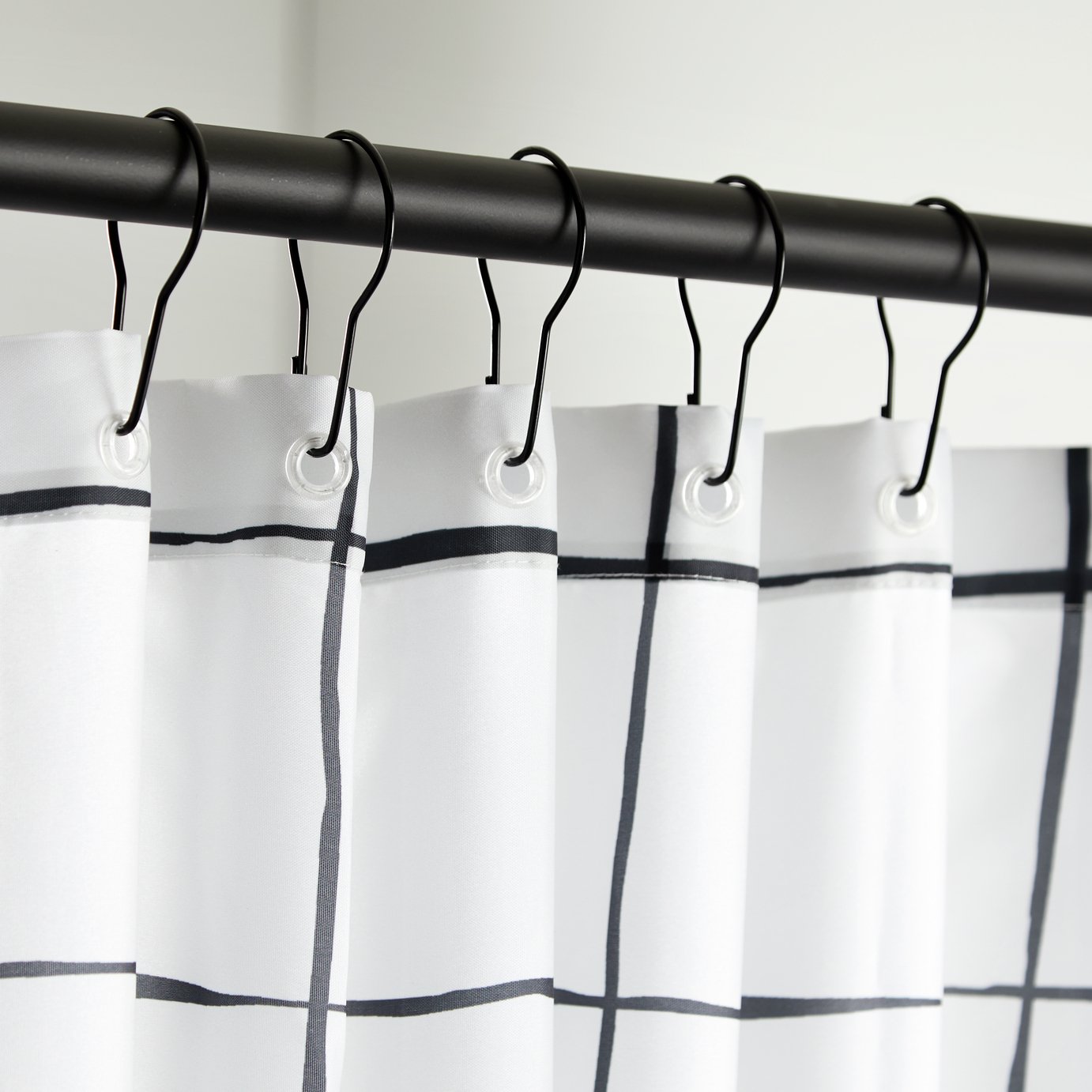 Argos Home Shower Curtain Rings - Black