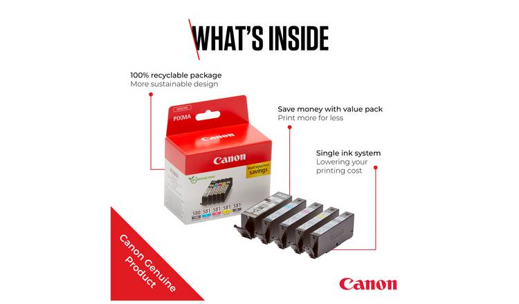 Printer bundle: Canon Pixma TS705a + Canon PGI-580 ink cartridge 5-pack