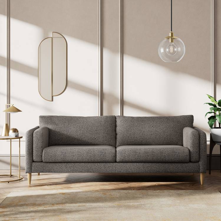 Habitat Newington Fabric 4 Seater Sofa - Charcoal - Ash Leg 0
