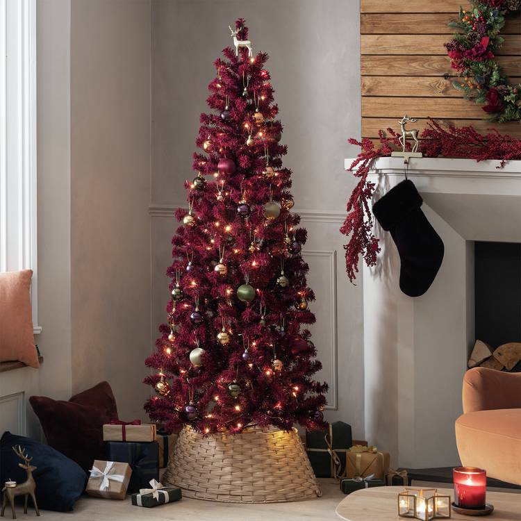 Habitat 6ft Christmas Tree - Burgundy 0
