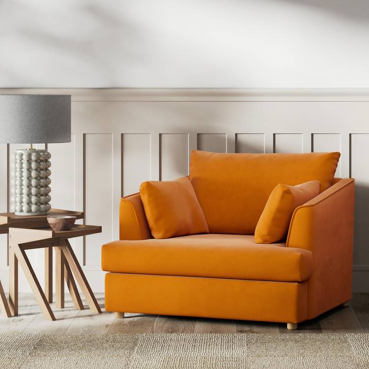 Habitat Holmfirth Fabric Cuddle Chair - Orange 0