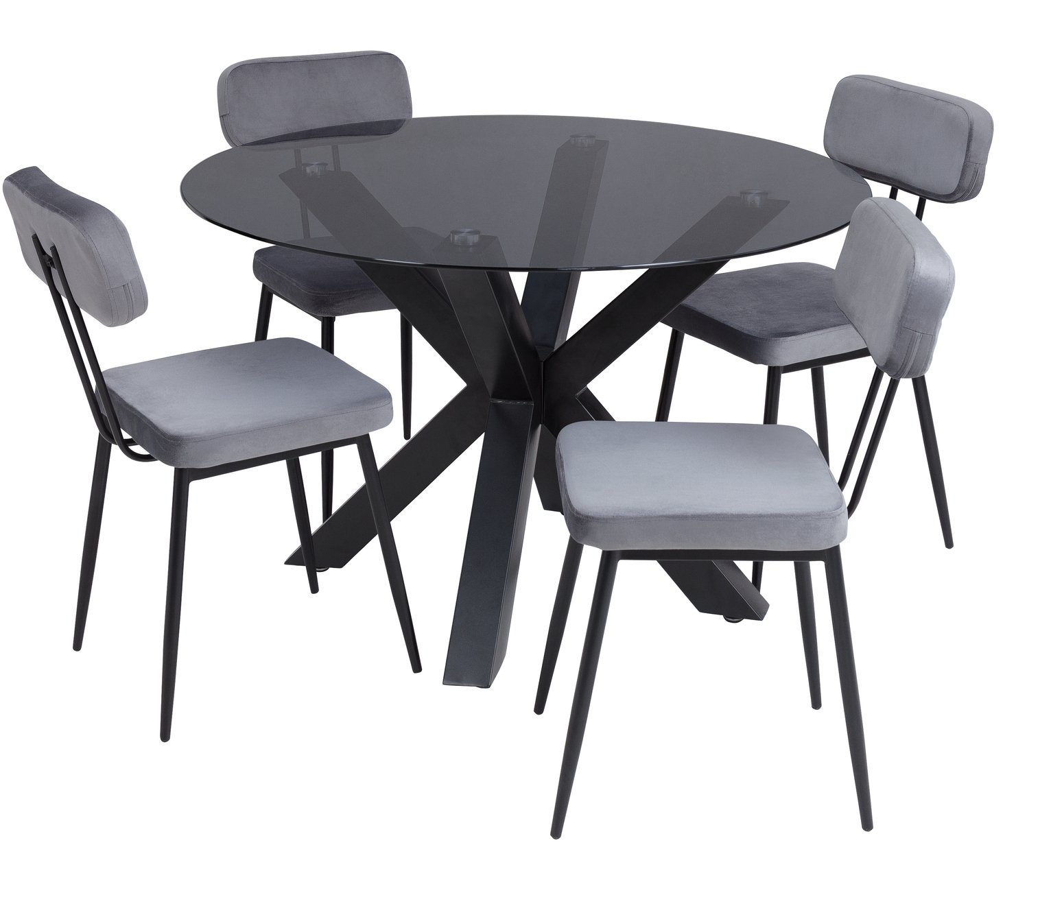 Argos Home Alden Smoked Glass Dining Table & 4 Grey Chairs Review