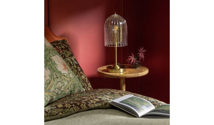 Habitat x Morris & Co. Glass & Brass Cloche Table Lamp