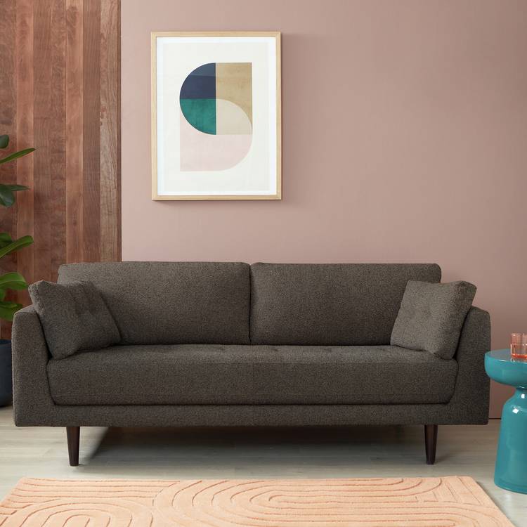 Habitat Kleo Fabric 3 Seater Sofa - Charcoal 0