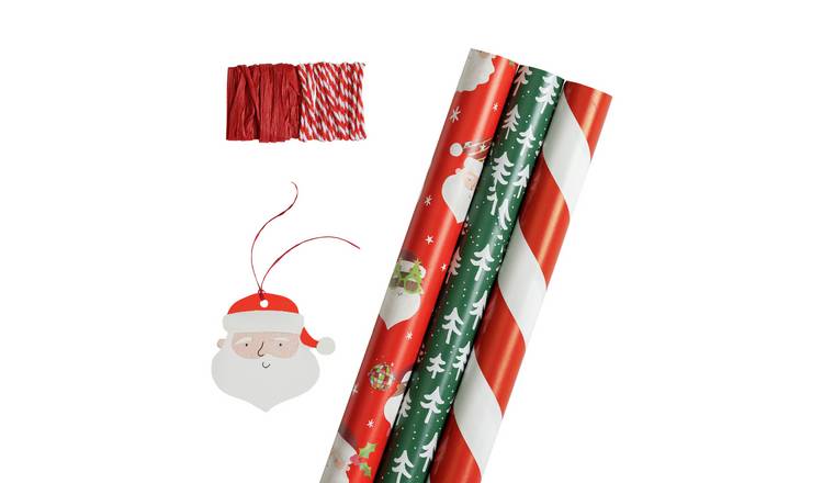 Argos Home Family Santa 3piece Wrapping Paper Set