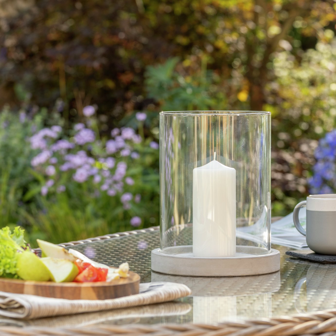 Habitat Concrete Glass Candle Holder