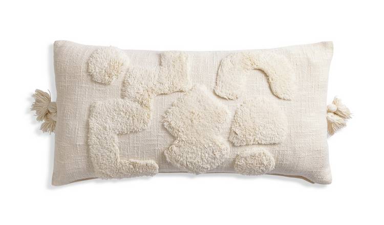 Habitat Global Tufted Cushion - Beige - 30x60cm