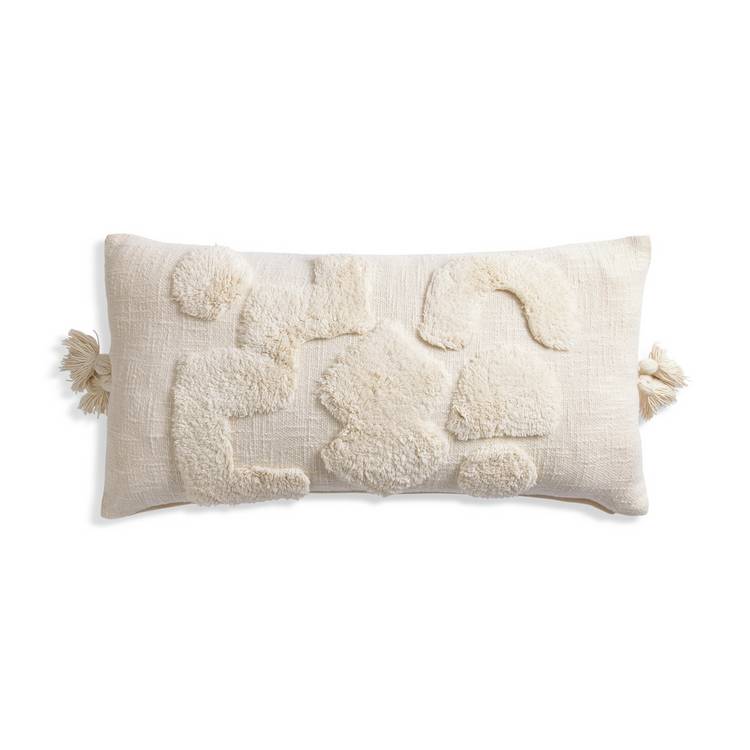 Habitat Global Tufted Cushion - Beige - 30x60cm 0