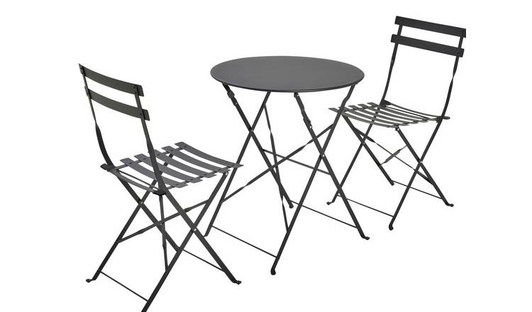 Buy Habitat Eve 2 Seater Folding Metal Garden Bistro Set Black