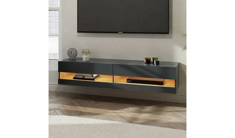 GFW Leon 180cm LED Wall TV Unit - Anthracite