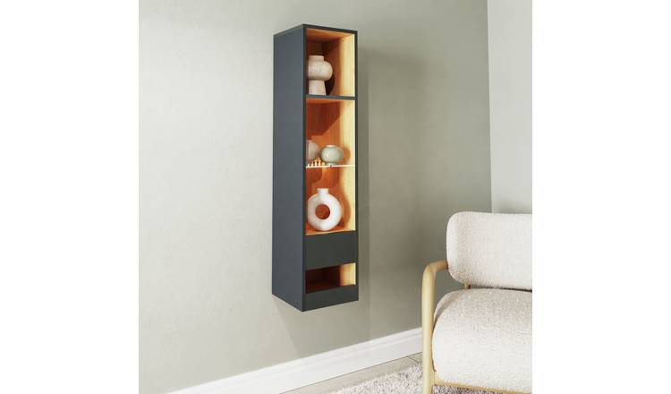 GFW Leon Narrow Bookcase - Anthracite