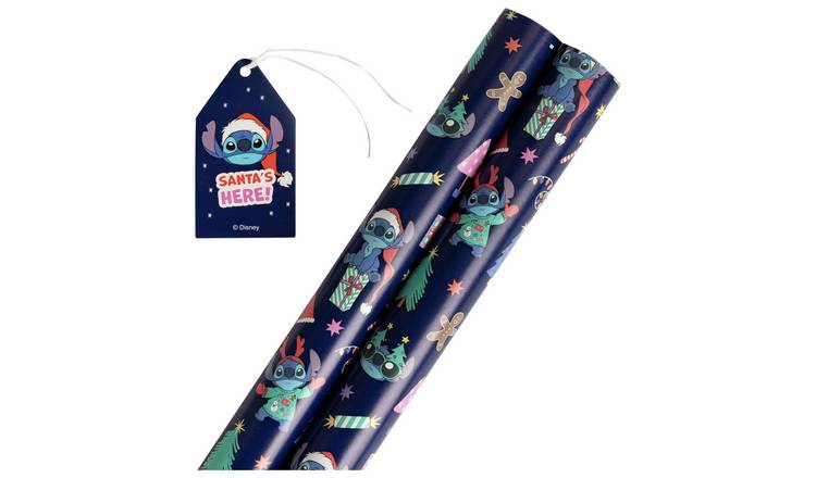 Disney Stitch Set of 2 Christmas Wrapping Paper With 6 Tags