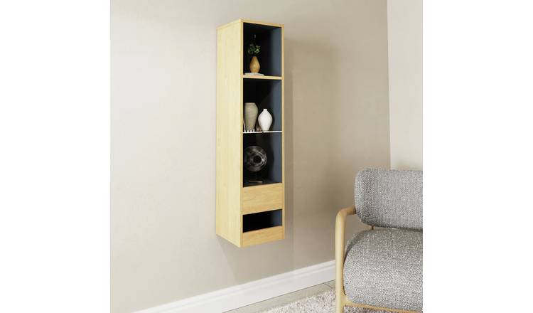 GFW Leon Narrow Bookcase - Oak Effect