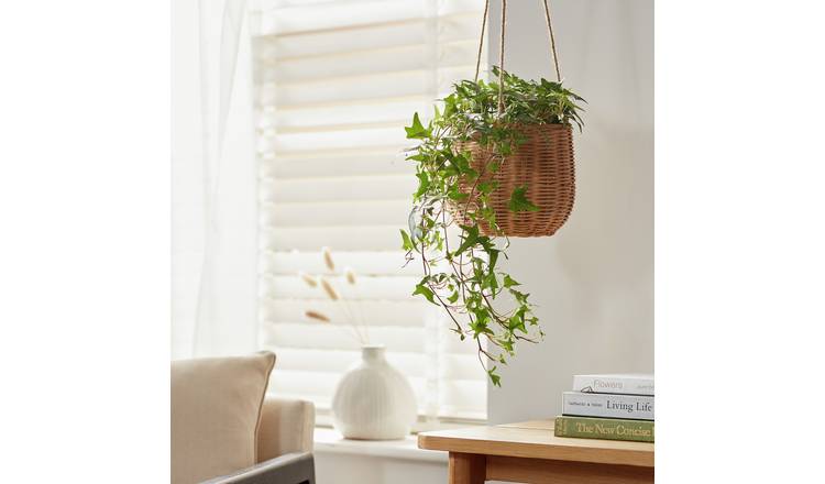 Buy Habitat Rattan Hanging Basket - Natural | Decorative storage boxes ...