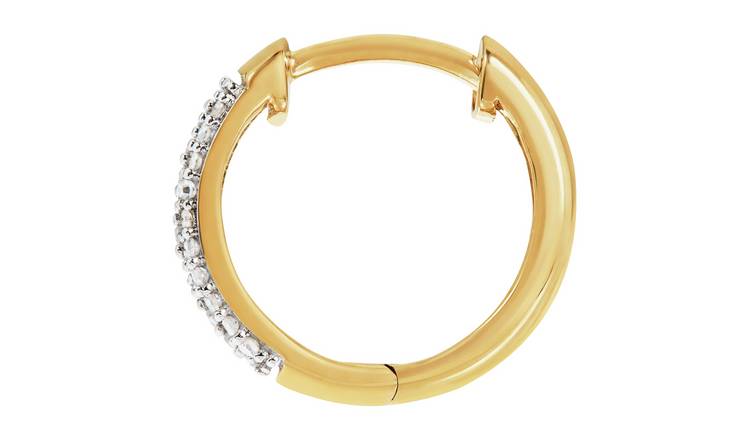 Buy Revere 9ct Gold and Diamond Single Hoop Earring Mens earrings Argos