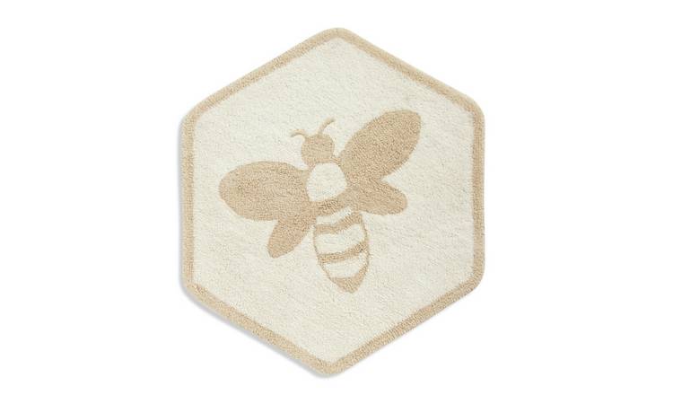 Habitat Floral Bee Bath Mat - Beige