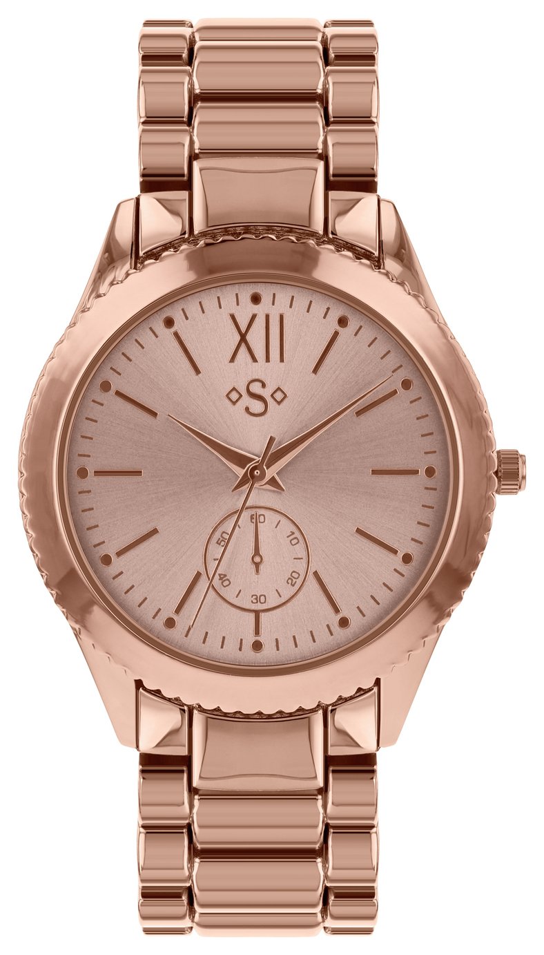 Spirit Ladies Rose Gold Colour Metal Bracelet Watch