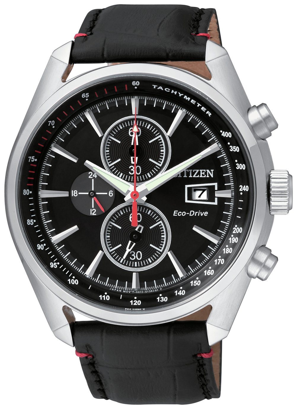 Citizen Eco-Drive Mens Chronograph Black Leather Strap Watch Review