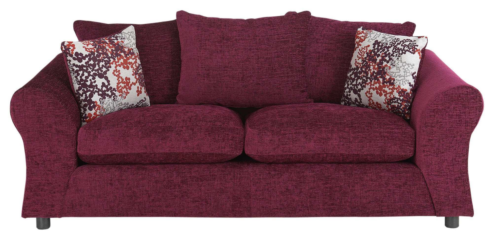 Argos Home Clara Fabric Pair of 3 Seater Sofas - Plum