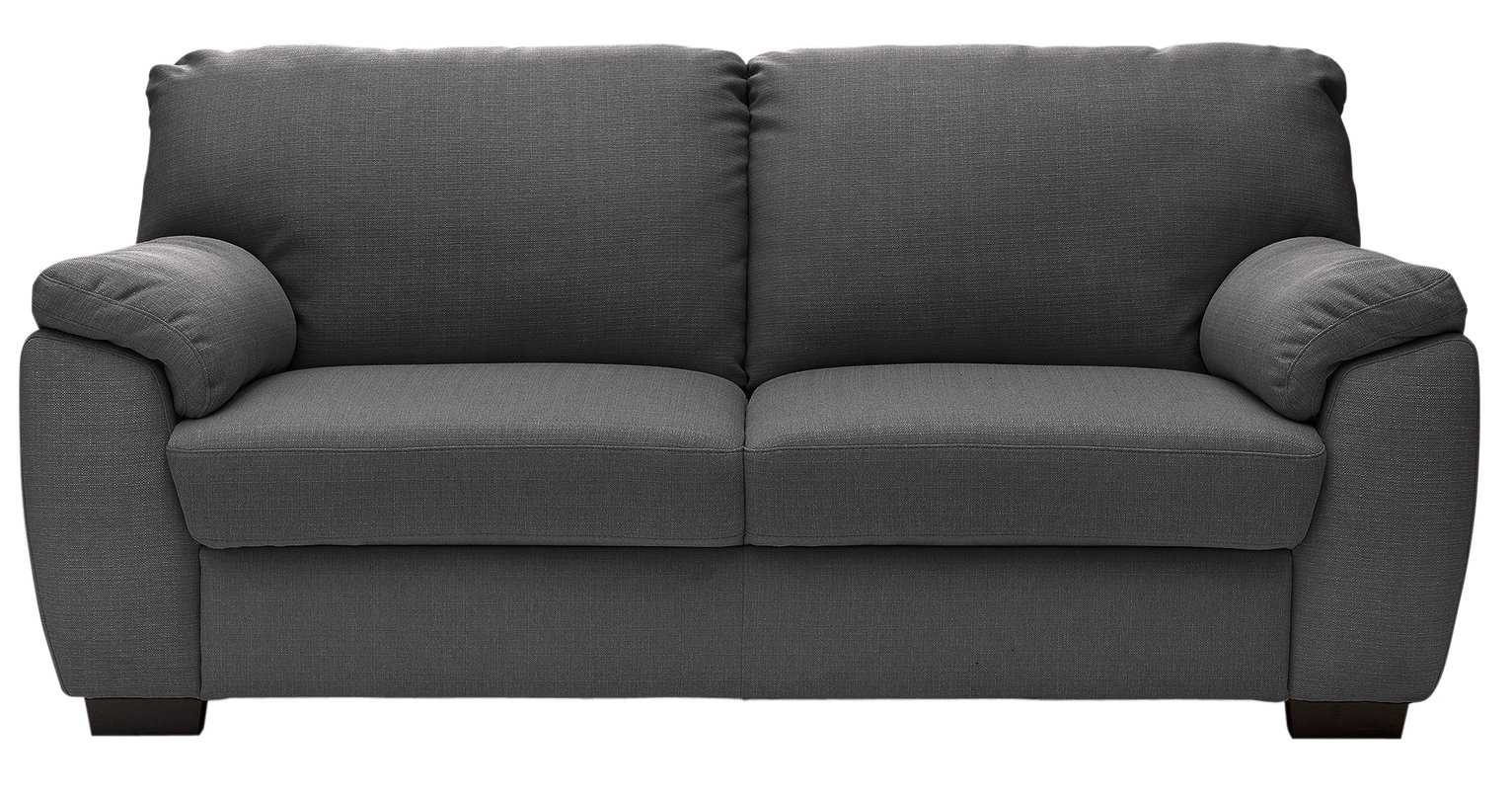 Argos Home Milano Fabric 3 Seater Sofa - Charcoal