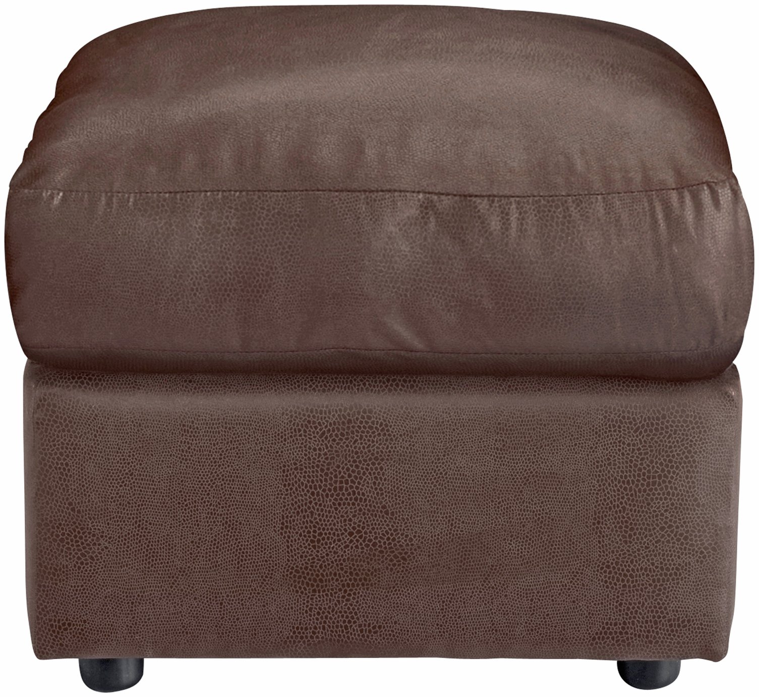 Argos Home New Alfie Leather Eff Storage Footstool - Brown