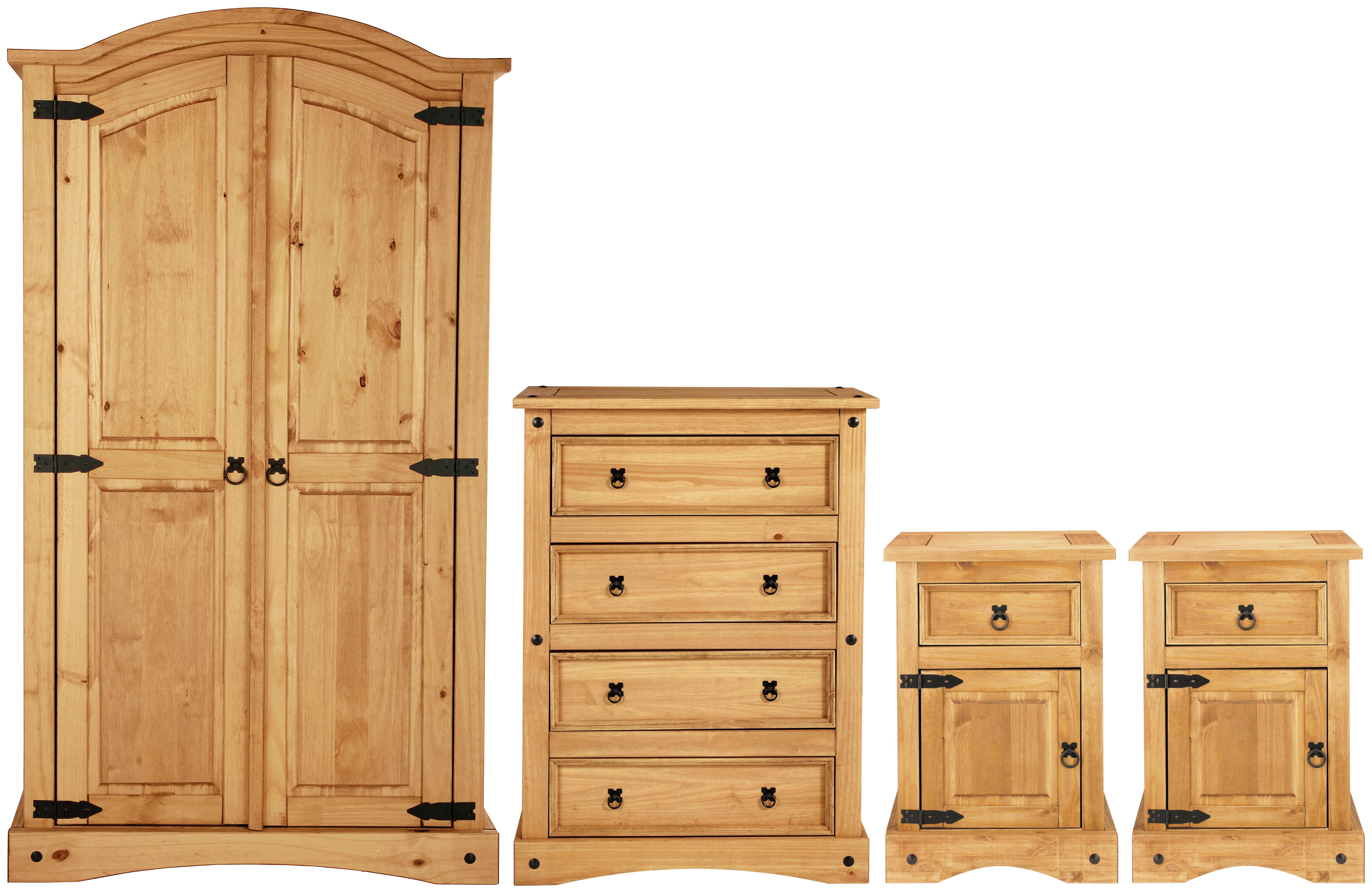 Argos Home Puerto Rico 4 Piece Wardrobe Set - Light Pine