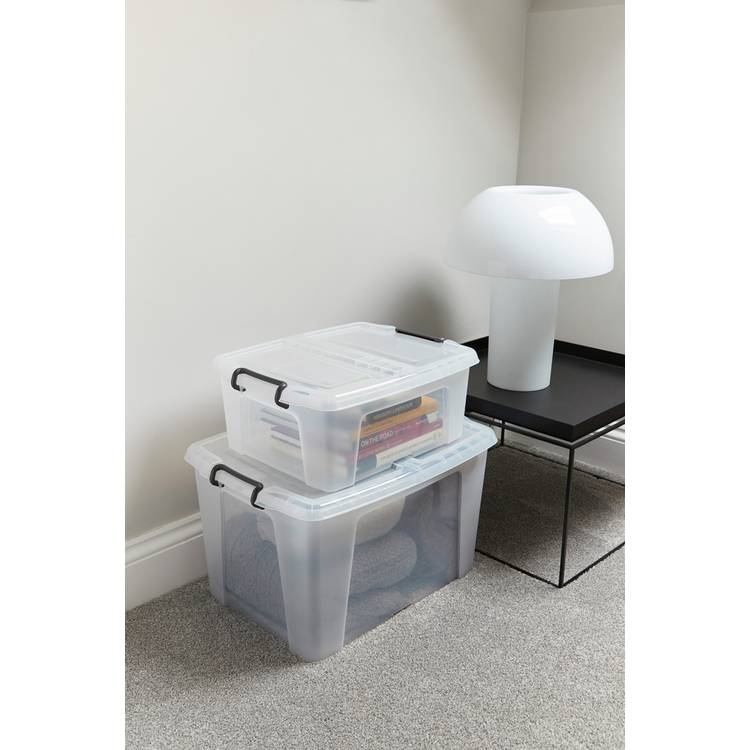Strata Smart 65L Plastic Storage Boxes with Lid - Clear 0