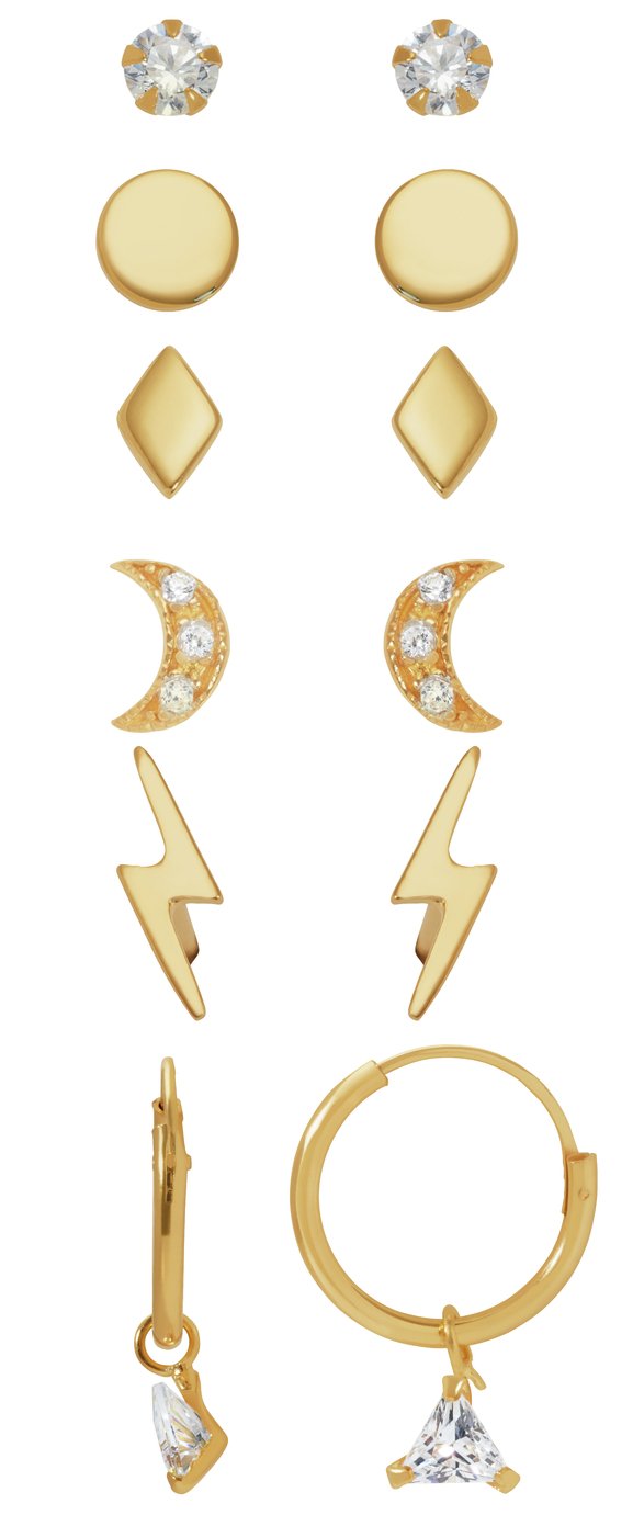 Revere 9ct Gold Plated Mix Set of Earrings Set of 6 Review