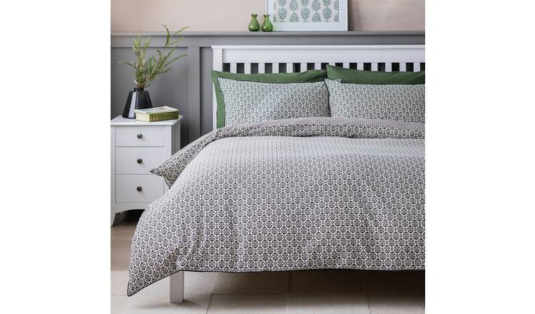 Habitat Woodblock Geo Print Bedding Set - Double