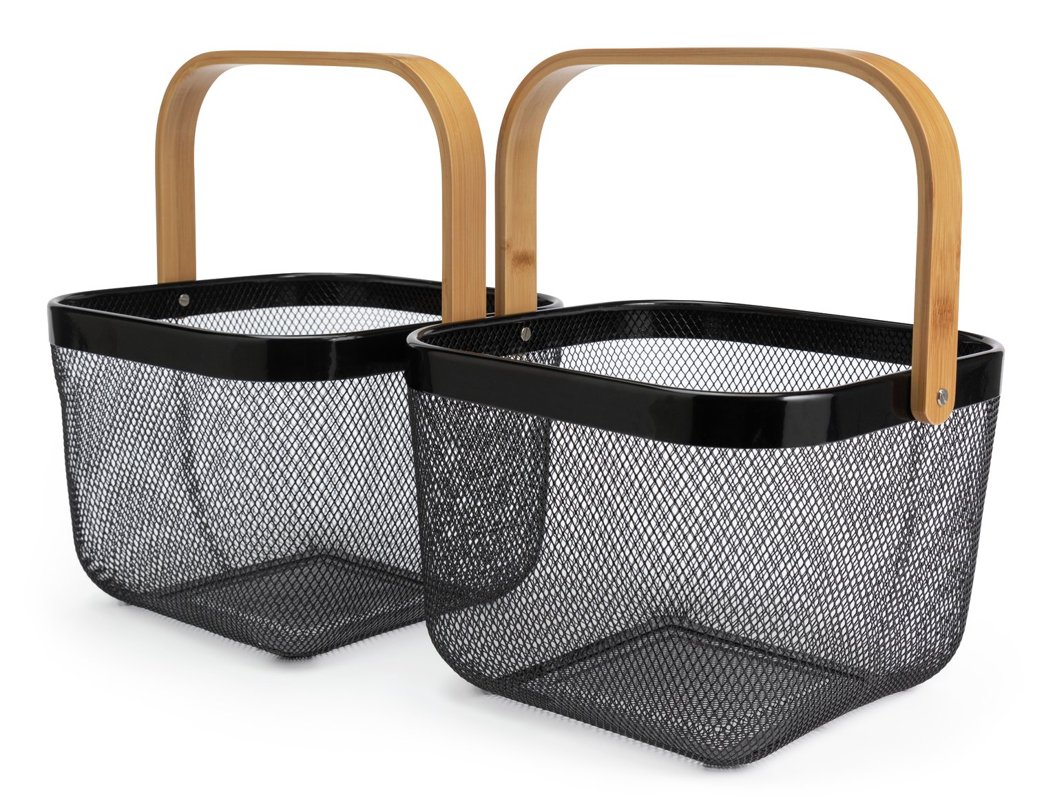 Habitat Small Pack of 2 Mesh Storage Basket - Black