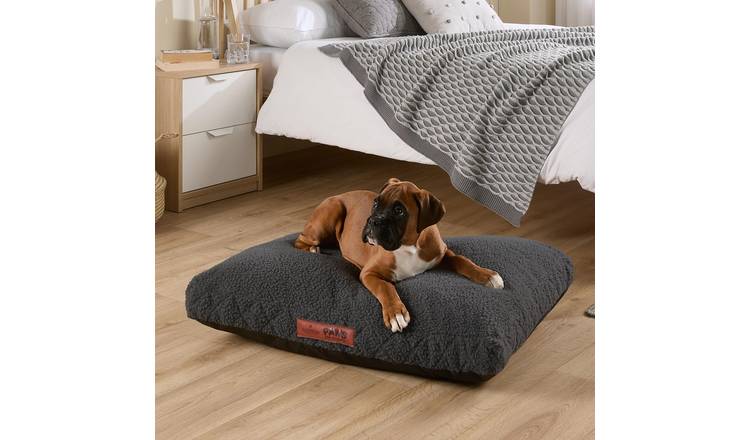 Paws For Slumber Sherpa Charcoal Pet Bed-Medium