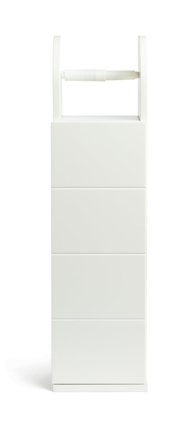 Habitat Tidy Cupboard with Toilet Roll Holder - White