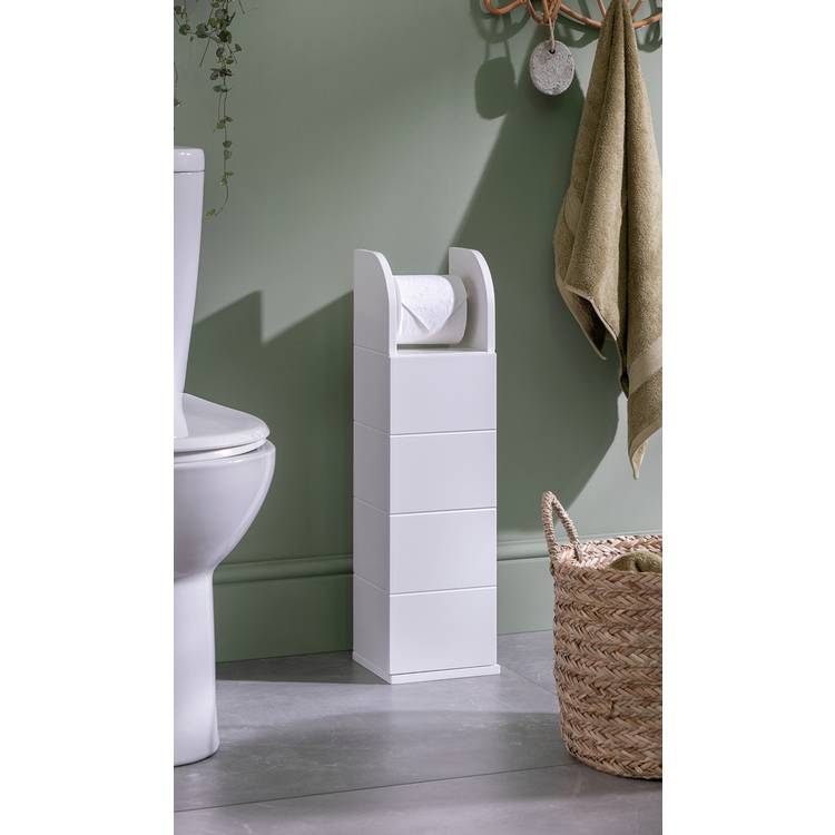 Habitat Tidy Cupboard with Toilet Roll Holder - White 0