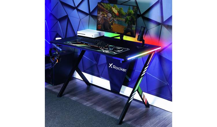 Buy X Rocker Arteon RGB App Controlled LED Gaming Desk Desks Argos