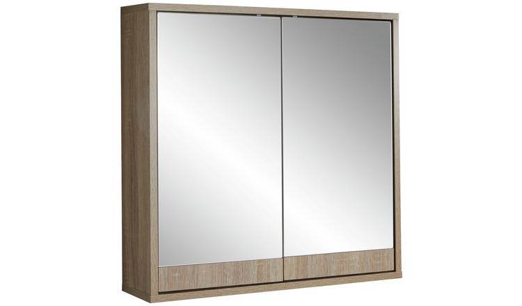 Lloyd Pascal Maia 2 Doors Mirrored Cabinet - Light Wood
