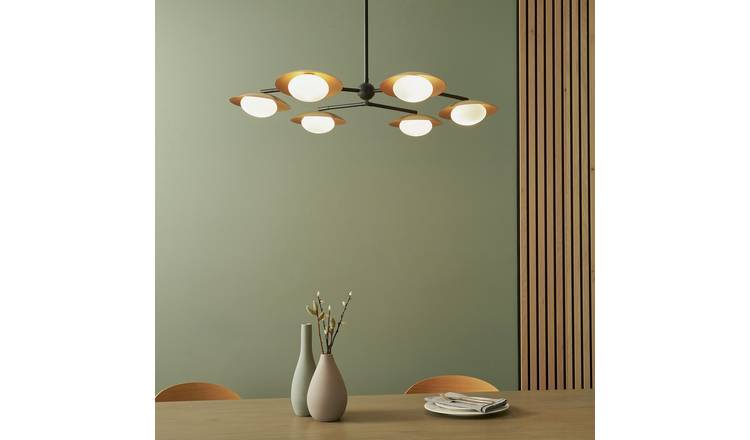 Shore Light Balser Metal 6 Light Flush Ceiling Light - Brass